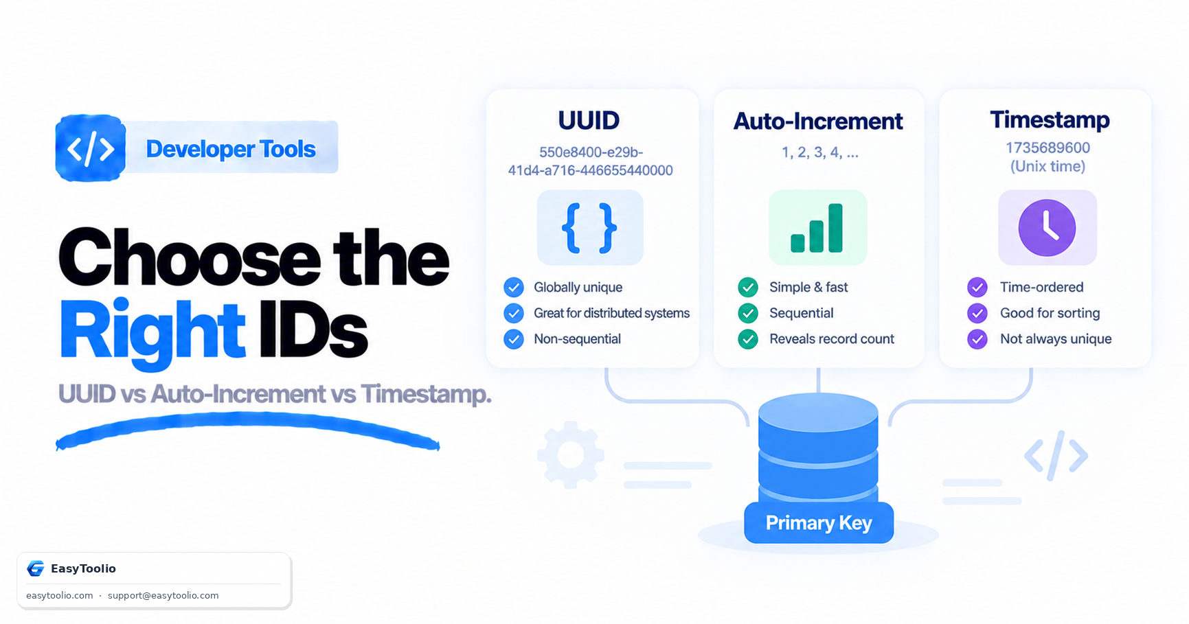 UUID vs Auto-Increment ID vs Timestamp: Choosing a Primary Key Strategy