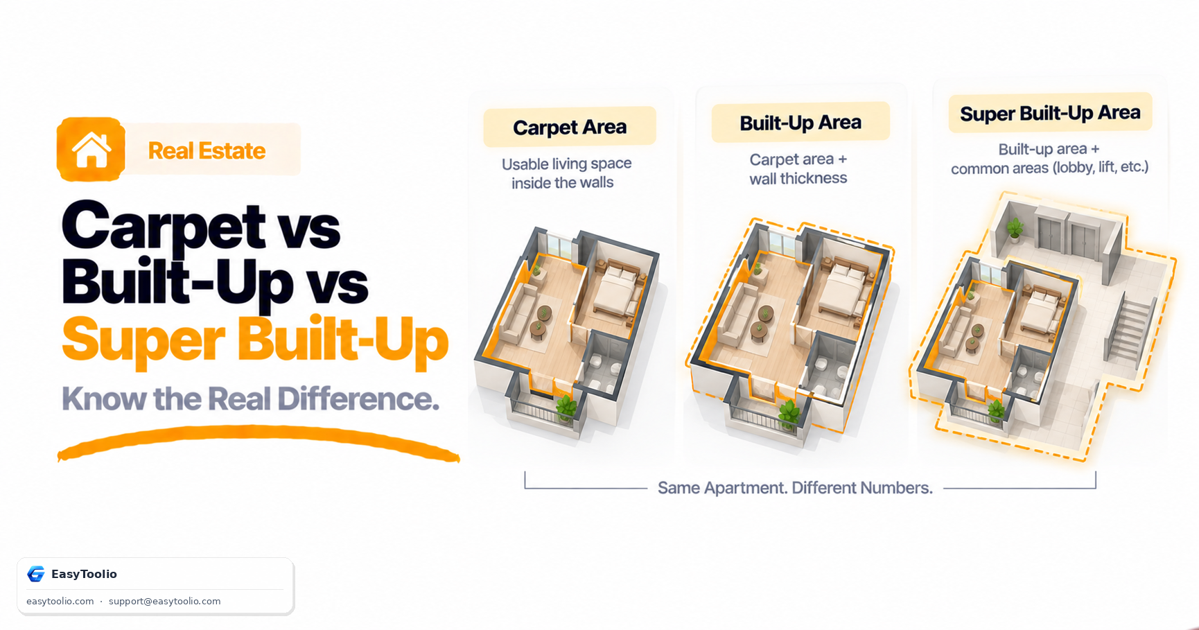 Carpet Area vs Built-Up Area vs Super Built-Up Area: The Difference That Costs You Money
