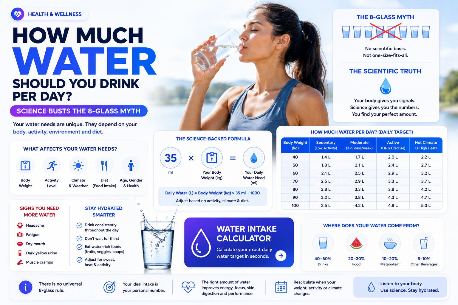 How Much Water Should You Drink Per Day? Science Busts the 8-Glass Myth