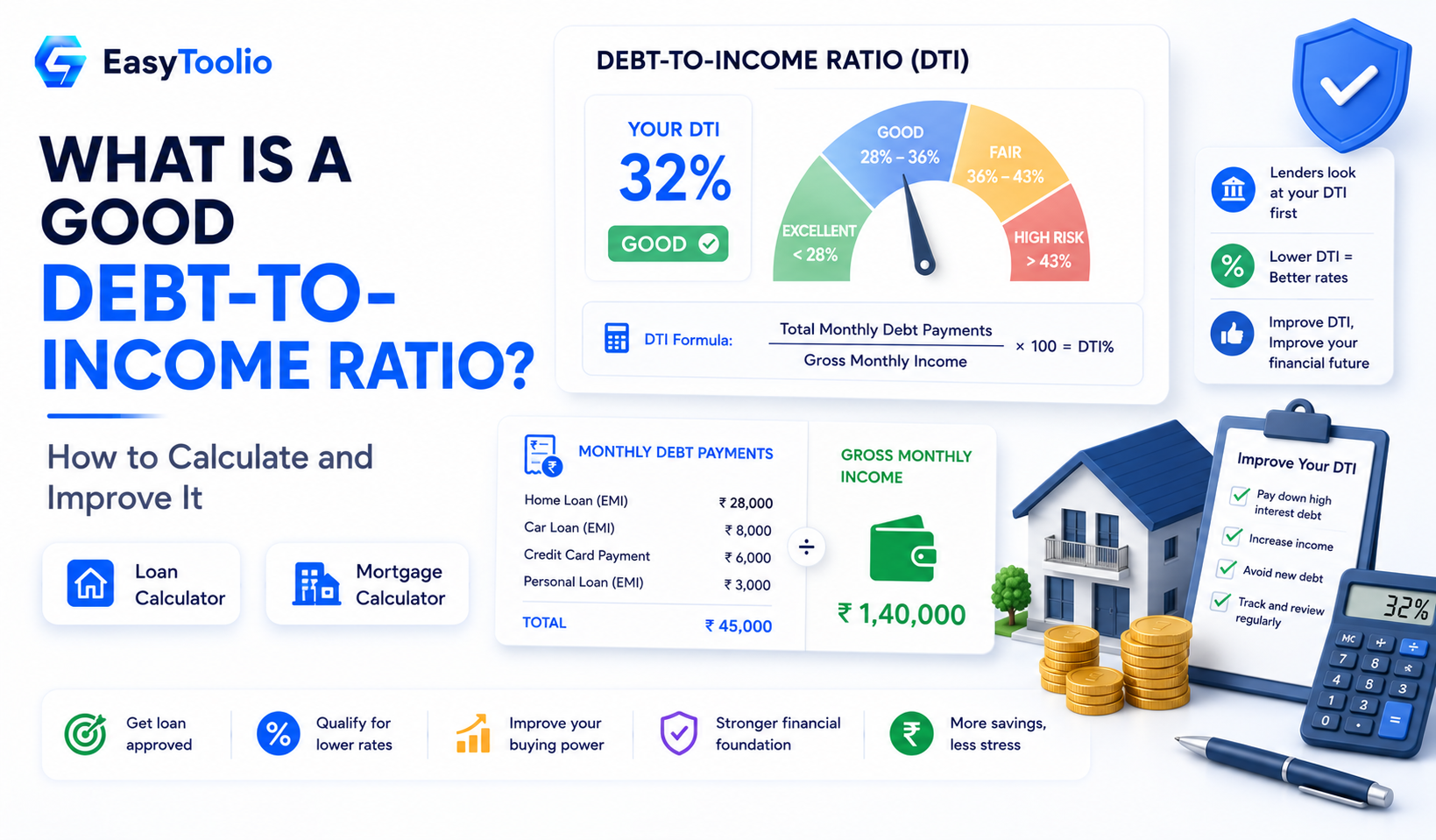 What Is a Good Debt-to-Income Ratio? How to Calculate and Improve It