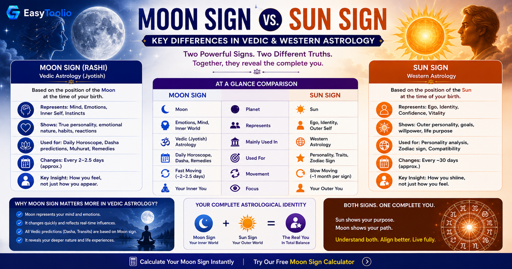 Moon Sign vs Sun Sign: Why Your Rashi Matters More in Vedic Astrology