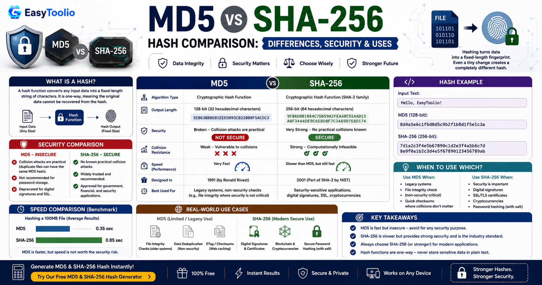 MD5 vs SHA-256: Which Hash Algorithm Should You Use and Why