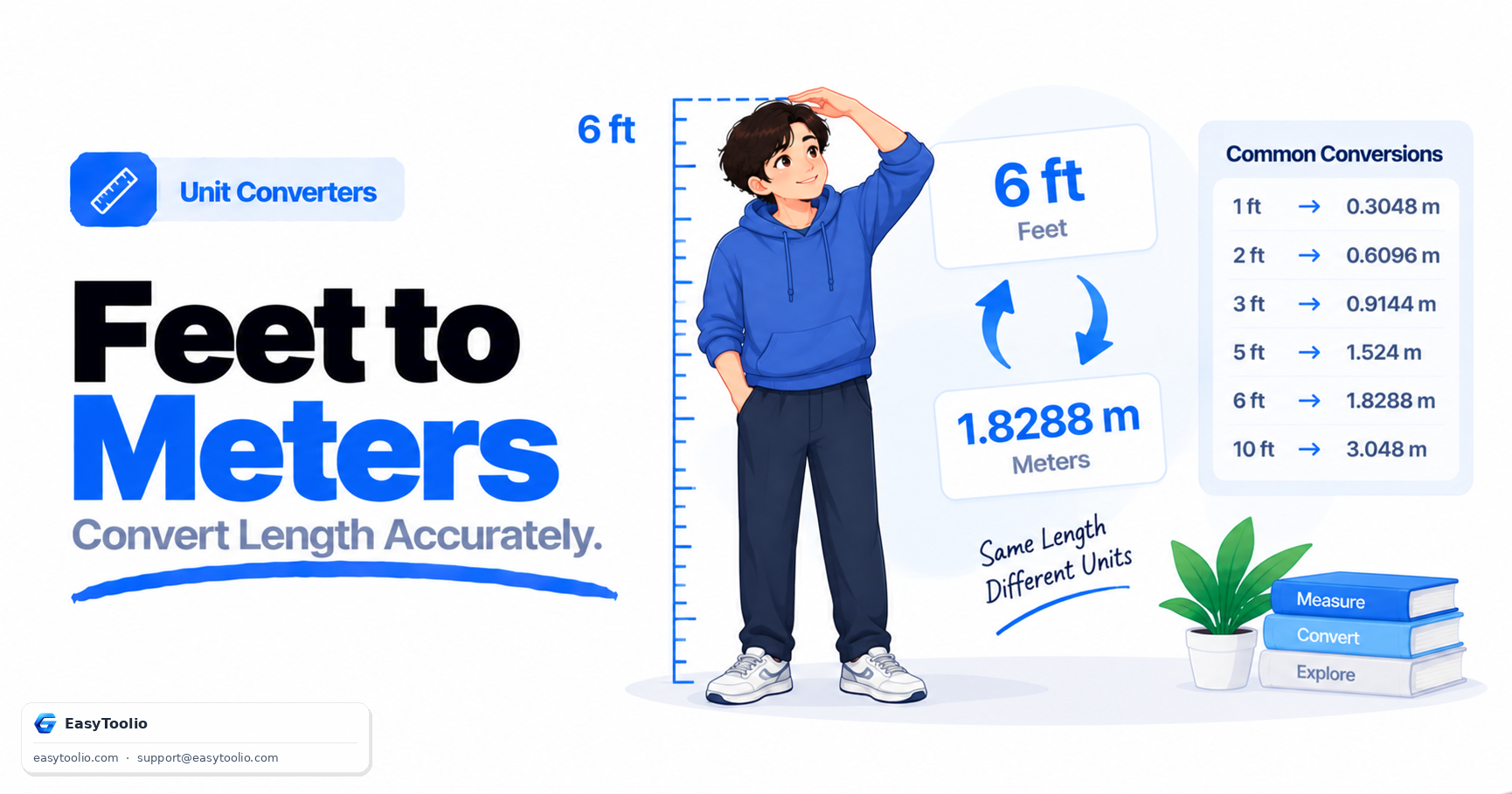 Feet to Meters Conversion: Formula, Chart, and Common Use Cases
