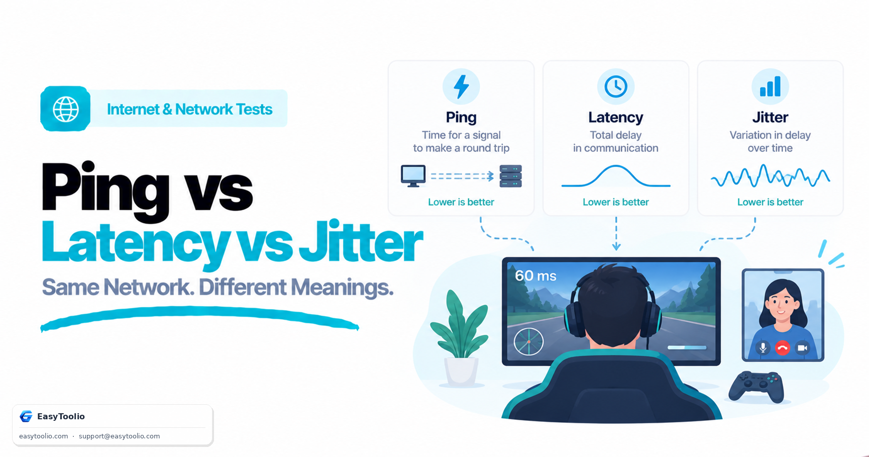 Ping vs Latency vs Jitter: Understanding Online Gaming & Video Call Lag