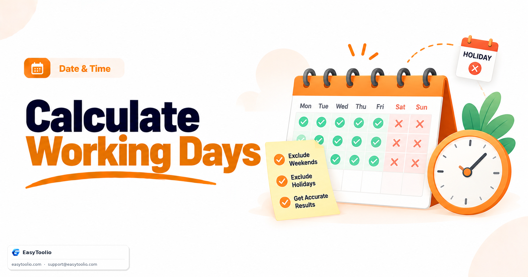 How to Calculate Working Days Between Two Dates (Excluding Weekends and Holidays)