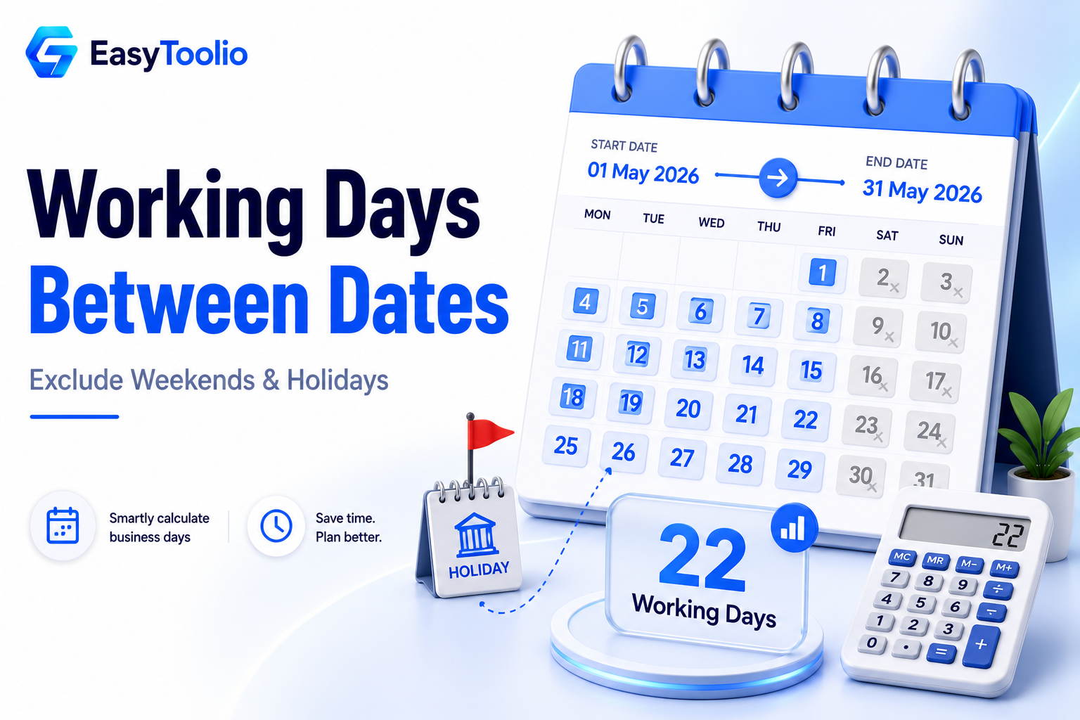 How to Calculate Working Days Between Two Dates (Excluding Weekends and Holidays)