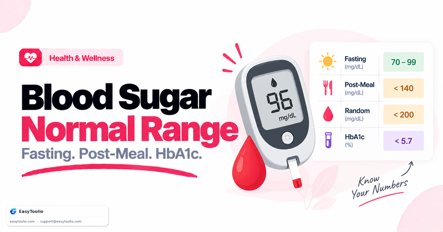 Normal Blood Sugar Levels Chart: Fasting, Post-Meal, and HbA1c Explained